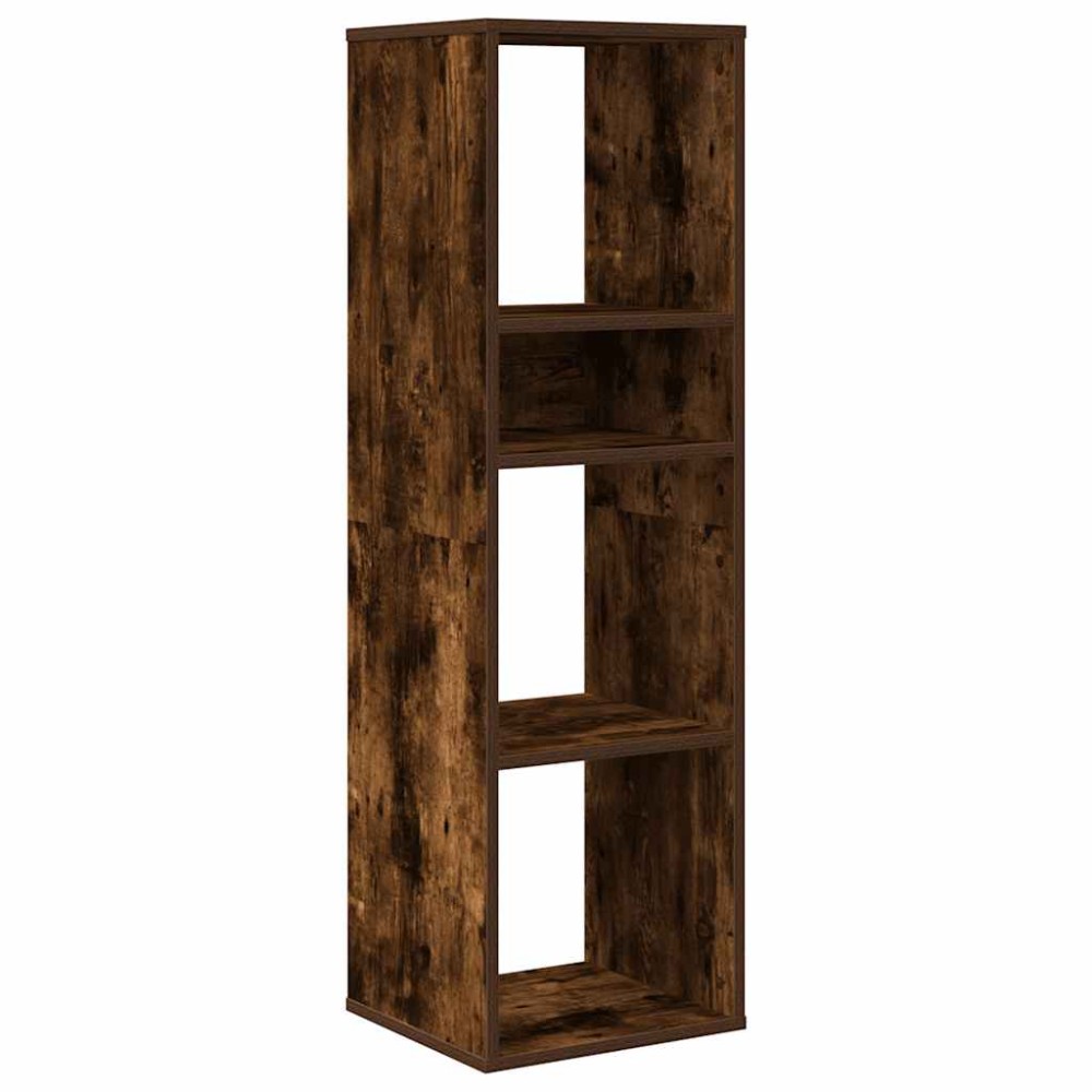 vidaXL Βιβλιοθήκη Καπνιστή Δρυς 34x31x112 εκ. από Επεξεργασμένο Ξύλο