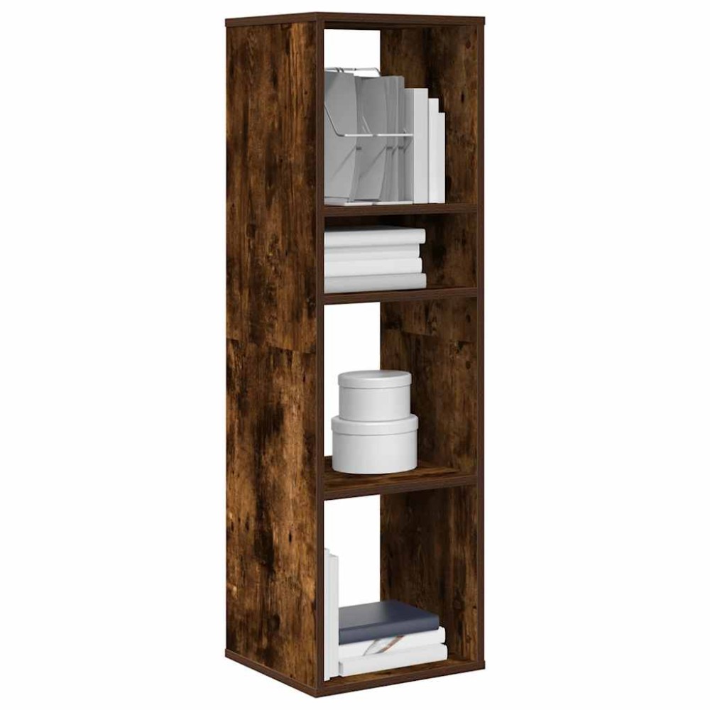 vidaXL Βιβλιοθήκη Καπνιστή Δρυς 34x31x112 εκ. από Επεξεργασμένο Ξύλο