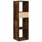 vidaXL Βιβλιοθήκη Καπνιστή Δρυς 34x31x112 εκ. από Επεξεργασμένο Ξύλο
