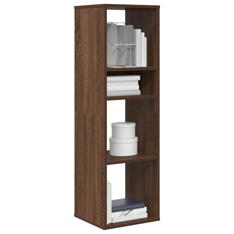 vidaXL Βιβλιοθήκη Καφέ Δρυς 34x31x112 εκ. από Επεξεργασμένο Ξύλο
