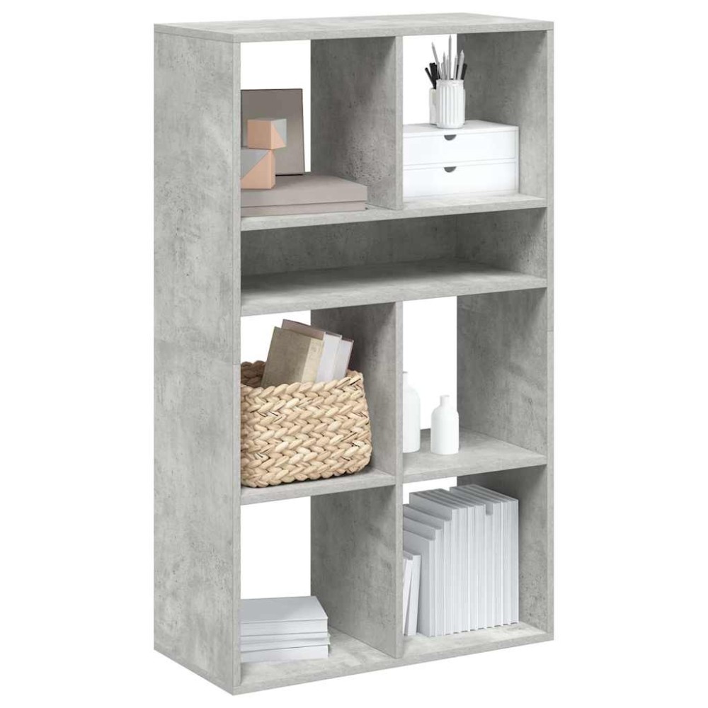 vidaXL Βιβλιοθήκη Γκρι του Σκυροδέματος 66x31x112 εκ. από Μοριοσανίδα