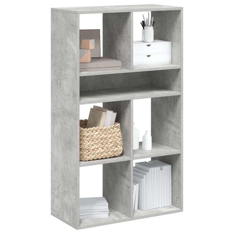 vidaXL Βιβλιοθήκη Γκρι του Σκυροδέματος 66x31x112 εκ. από Μοριοσανίδα
