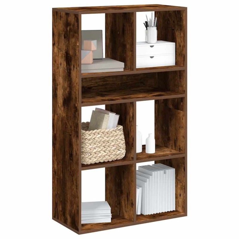 vidaXL Βιβλιοθήκη Καπνιστή Δρυς 66x31x112 εκ. από Επεξεργασμένο Ξύλο
