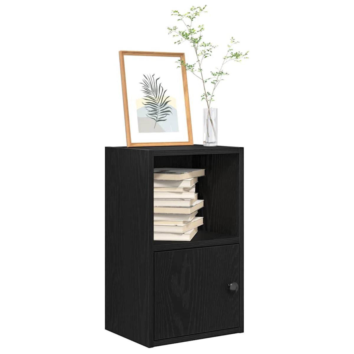 vidaXL Βιβλιοθήκη Μαύρη Δρυς 31x24x52 cm Κατασκευασμένο ξύλο
