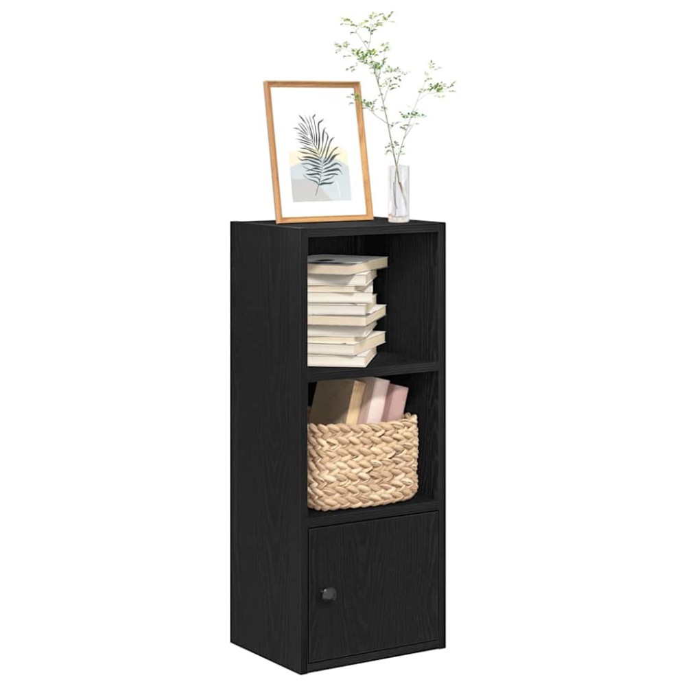 vidaXL Βιβλιοθήκη Μαύρη Δρυς 31x24x77 cm Κατασκευασμένο ξύλο