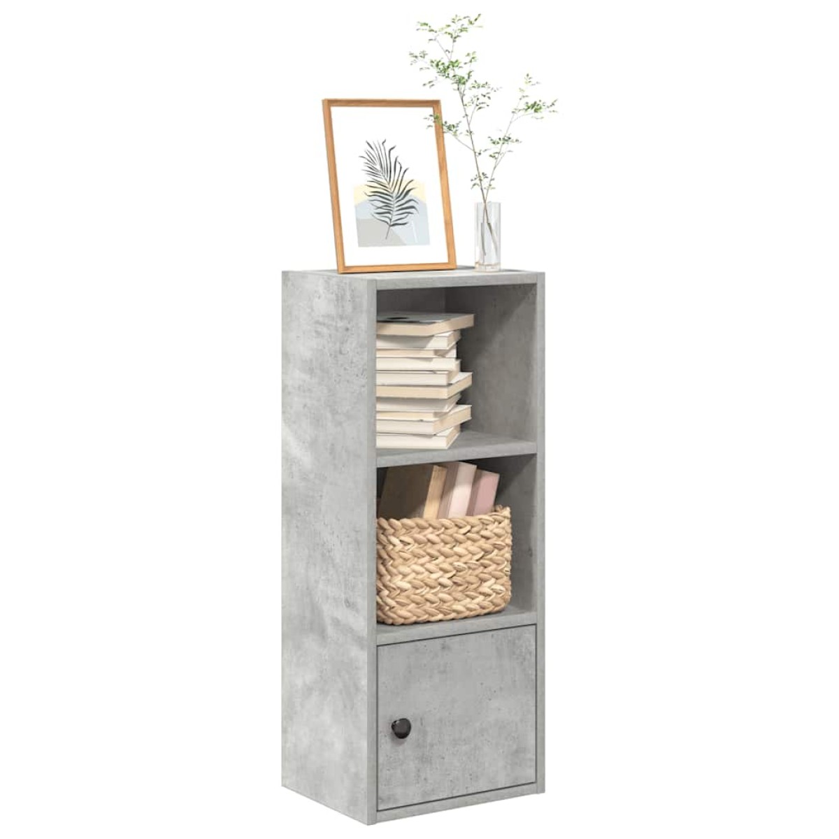 vidaXL Βιβλιοθήκη Γκρι Σκυροδέματος 31x24x77 εκ. Επεξεργ. Ξύλο