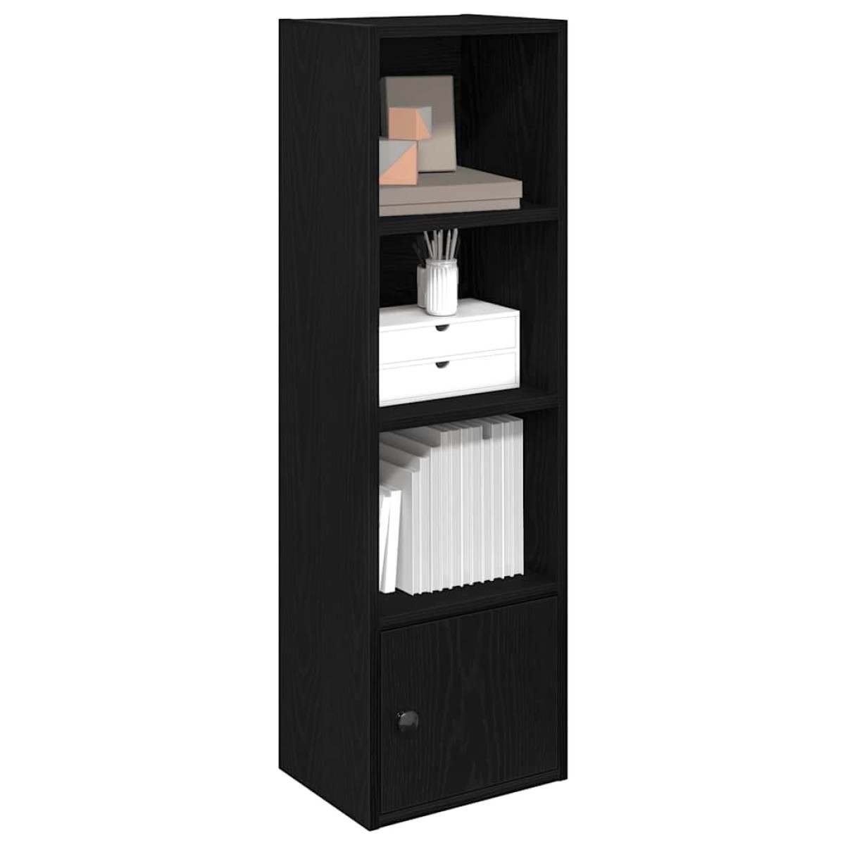 vidaXL Βιβλιοθήκη Μαύρη Δρυς 31x24x102 εκ. Κατασκευασμένο ξύλο