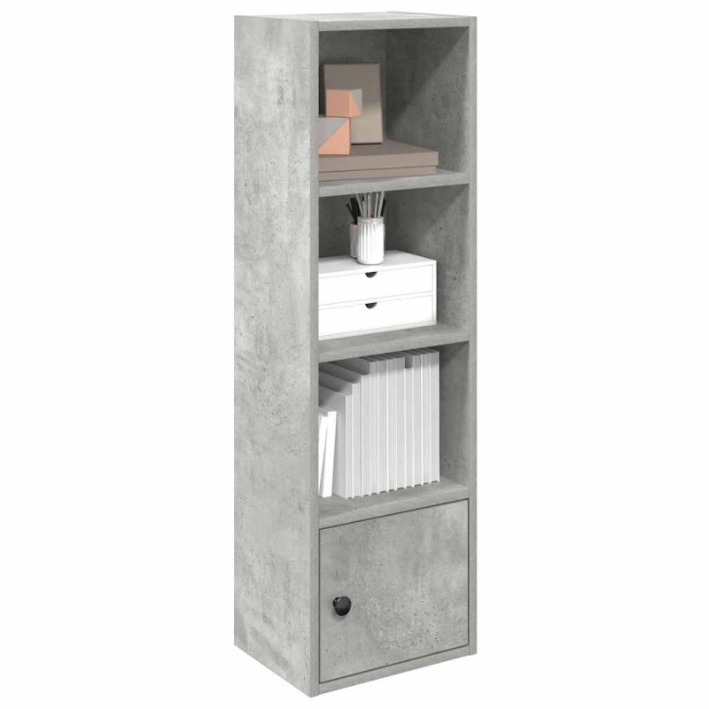 vidaXL Βιβλιοθήκη Γκρι Σκυροδέματος 31x24x102 εκ. Επεξεργ. Ξύλο