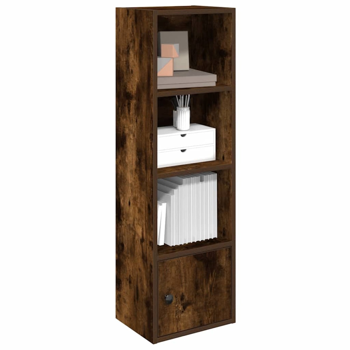 vidaXL Βιβλιοθήκη Καπνιστή Δρυς 31x24x102 εκ. από Επεξεργασμένο Ξύλο