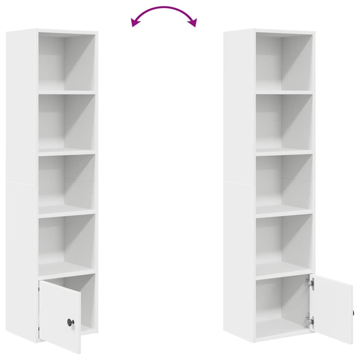 vidaXL Βιβλιοθήκη Λευκή 31x24x127 εκ. από Επεξεργασμένο Ξύλο