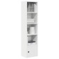 vidaXL Βιβλιοθήκη Λευκή 31x24x127 εκ. από Επεξεργασμένο Ξύλο