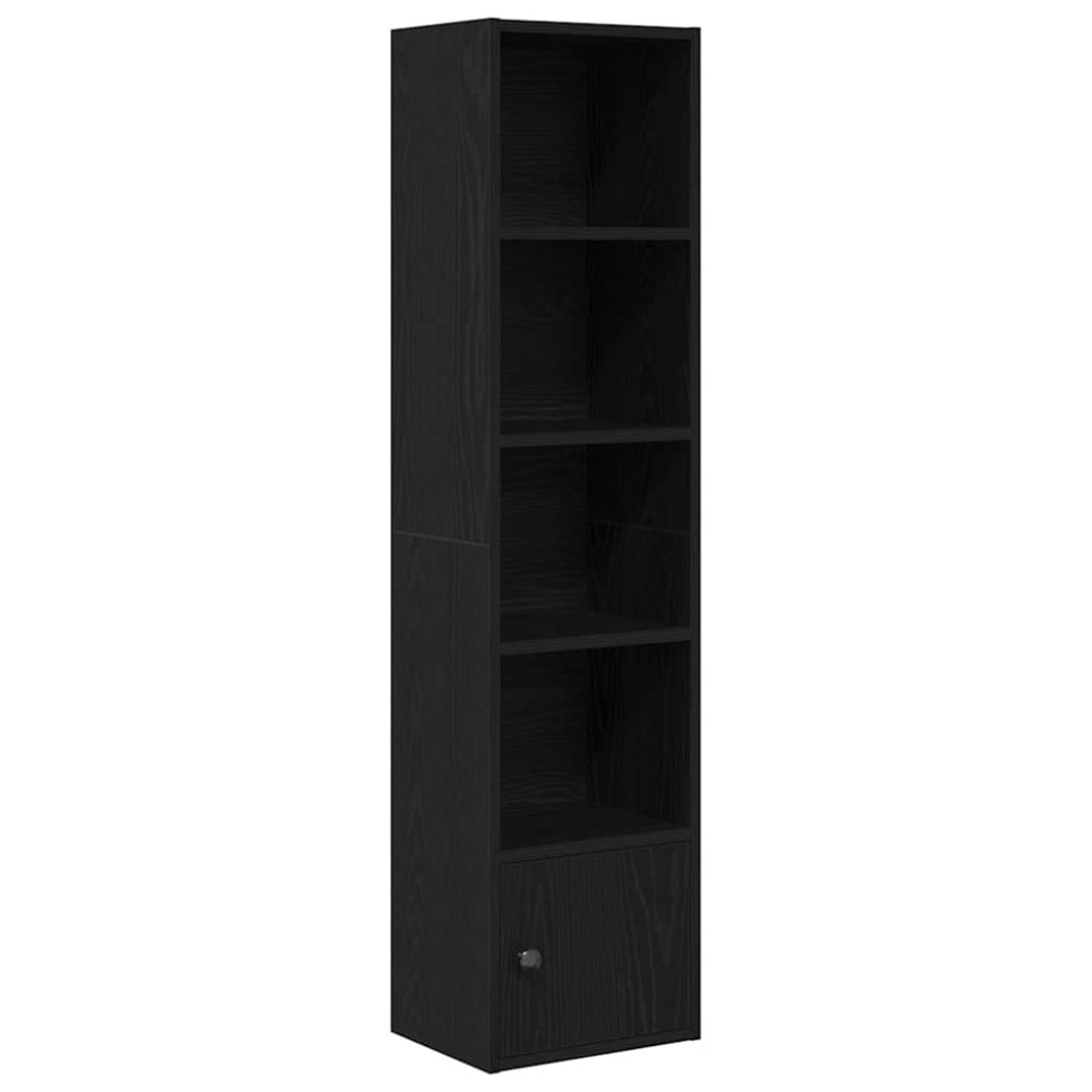 vidaXL Βιβλιοθήκη Μαύρη Δρυς 31x24x127 εκ. Κατασκευασμένο ξύλο