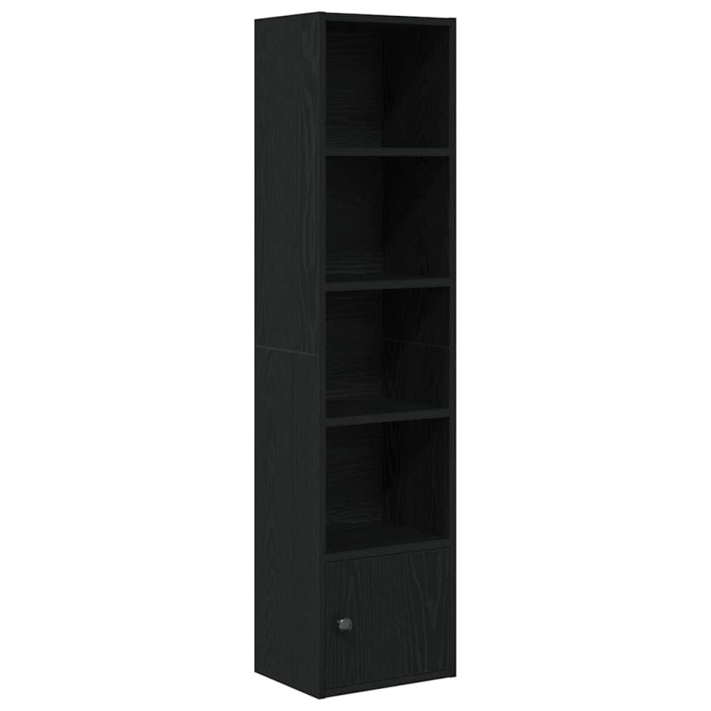 vidaXL Βιβλιοθήκη Μαύρη Δρυς 31x24x127 εκ. Κατασκευασμένο ξύλο
