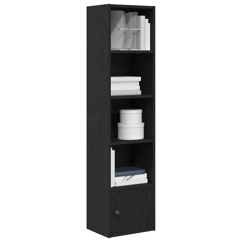 vidaXL Βιβλιοθήκη Μαύρη Δρυς 31x24x127 εκ. Κατασκευασμένο ξύλο