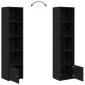 vidaXL Βιβλιοθήκη Μαύρη Δρυς 31x24x127 εκ. Κατασκευασμένο ξύλο