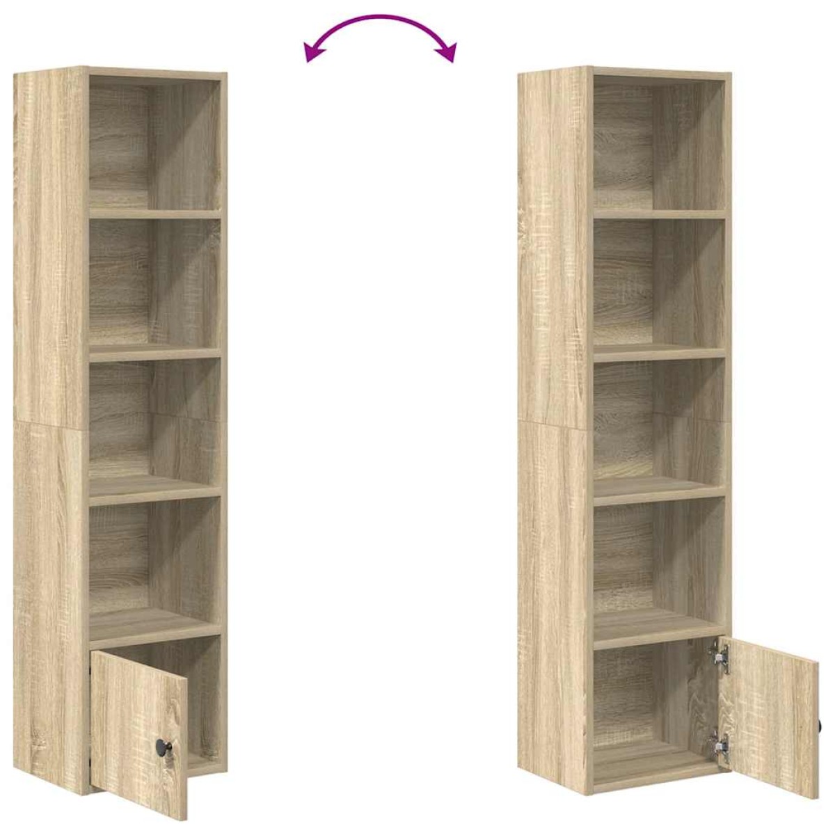 vidaXL Βιβλιοθήκη Sonoma Δρυς 31x24x127 εκ. από Επεξεργασμένο Ξύλο