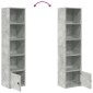 vidaXL Βιβλιοθήκη Γκρι Σκυροδέματος 31x24x127 εκ. Επεξεργ. Ξύλο