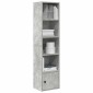 vidaXL Βιβλιοθήκη Γκρι Σκυροδέματος 31x24x127 εκ. Επεξεργ. Ξύλο
