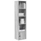 vidaXL Βιβλιοθήκη Γκρι Sonoma 31x24x127 εκ. από Επεξεργασμένο Ξύλο