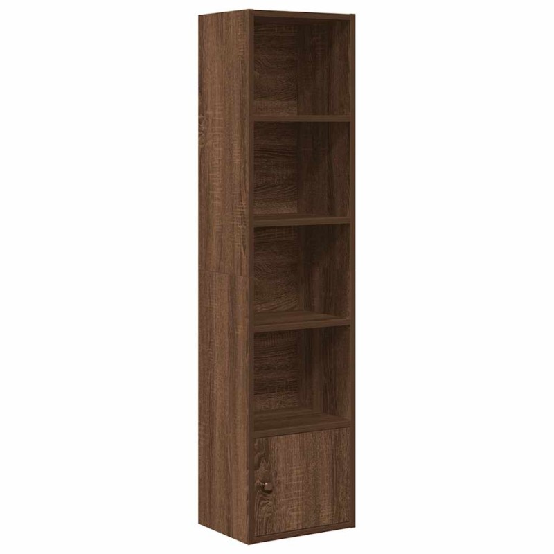 vidaXL Βιβλιοθήκη Καφέ Δρυς 31x24x127 εκ. από Επεξεργασμένο Ξύλο
