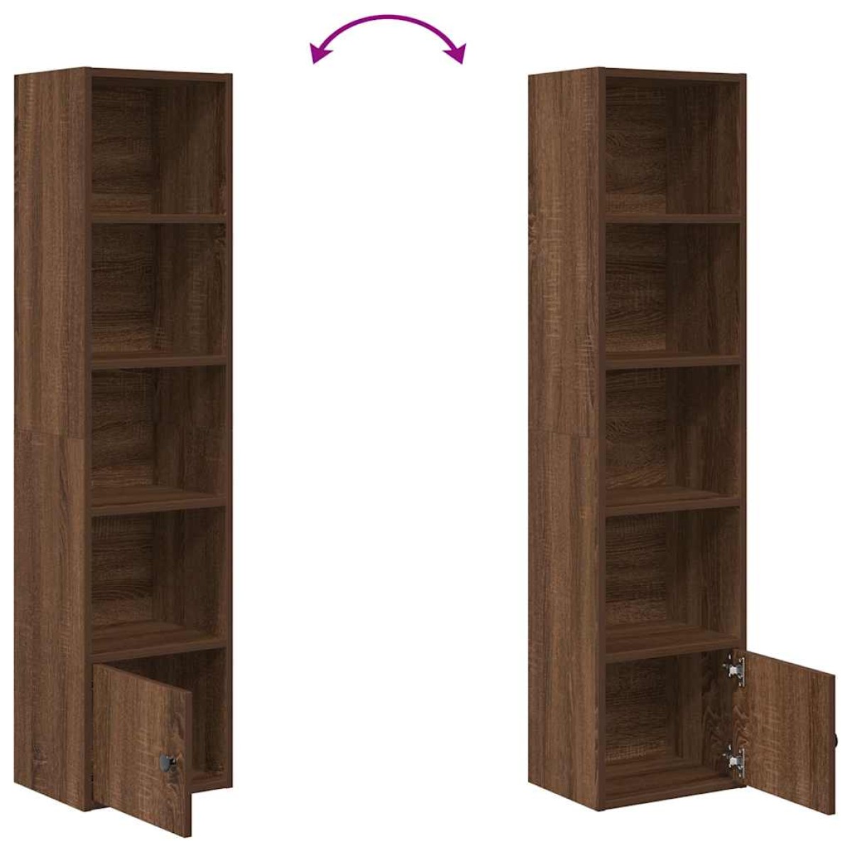 vidaXL Βιβλιοθήκη Καφέ Δρυς 31x24x127 εκ. από Επεξεργασμένο Ξύλο