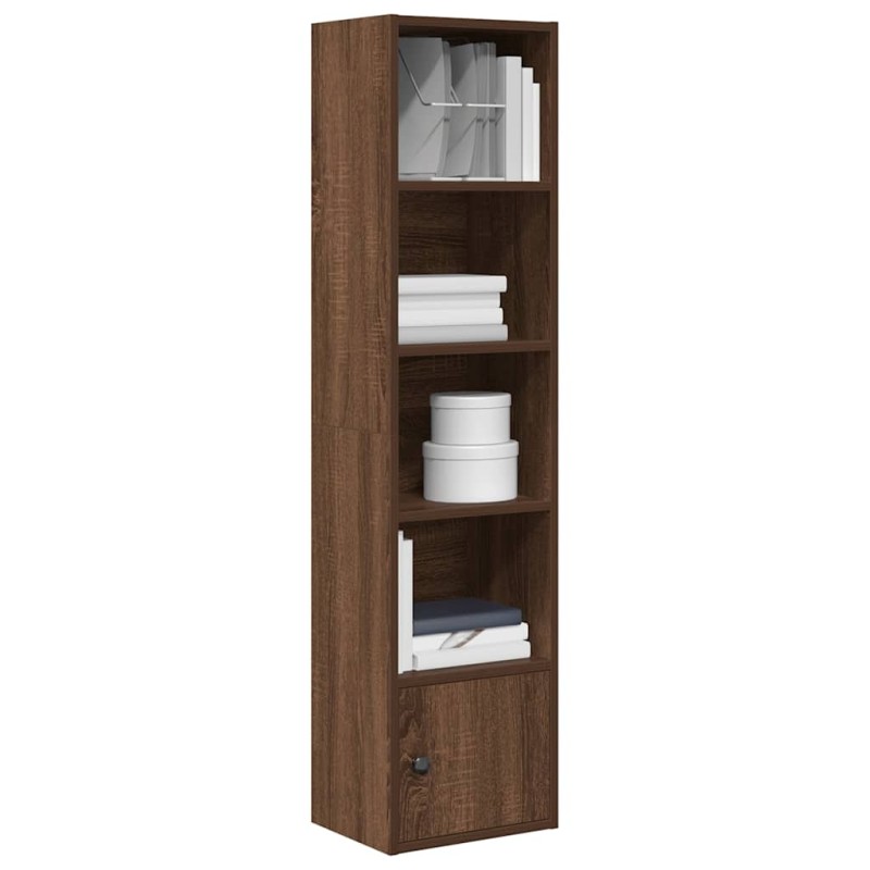 vidaXL Βιβλιοθήκη Καφέ Δρυς 31x24x127 εκ. από Επεξεργασμένο Ξύλο