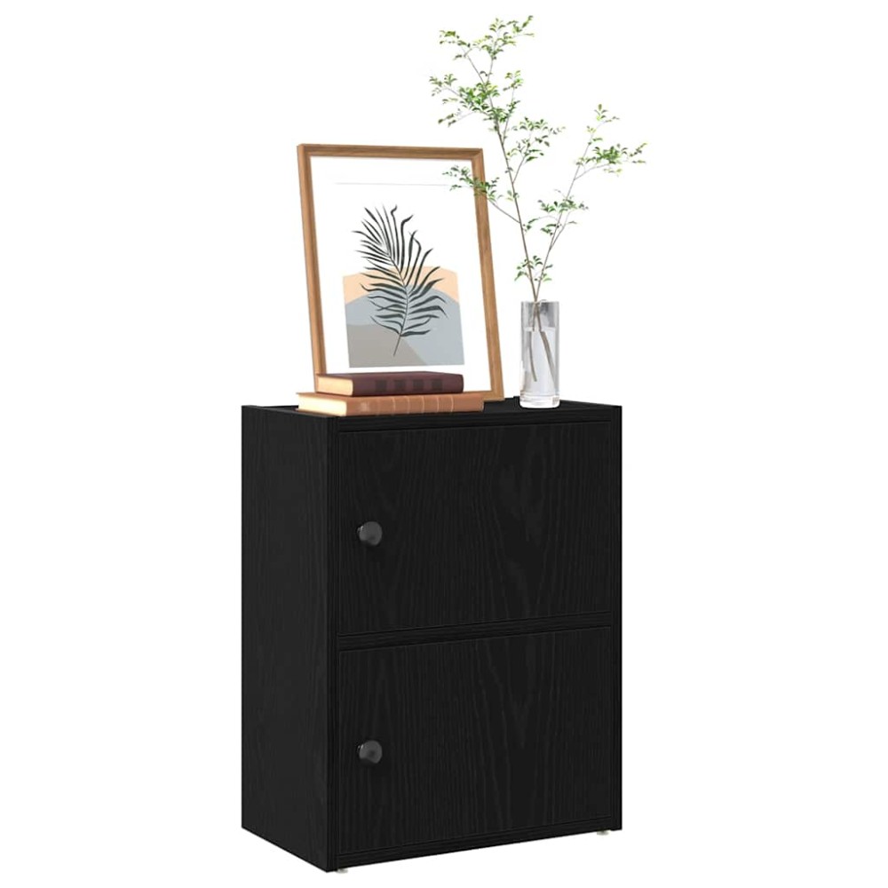 vidaXL Βιβλιοθήκη Μαύρη Δρυς 40x24x52 εκ. Κατασκευασμένο ξύλο