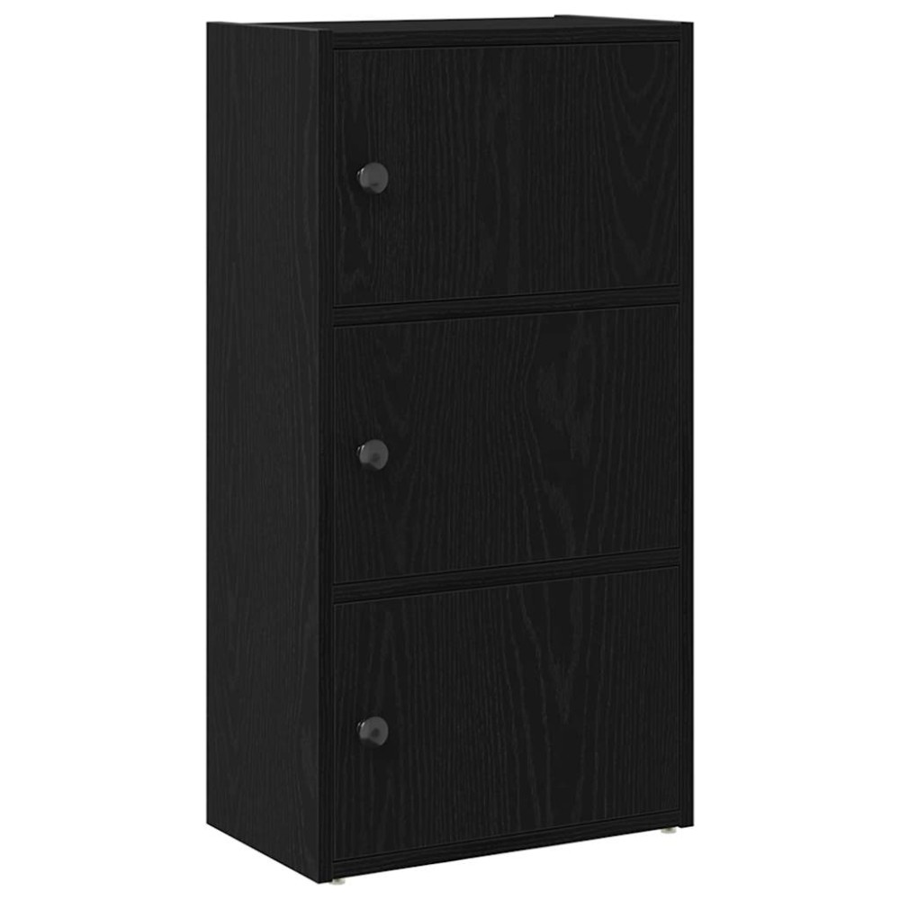 vidaXL Βιβλιοθήκη Μαύρη Δρυς 40x24x77 εκ. Κατασκευασμένο ξύλο