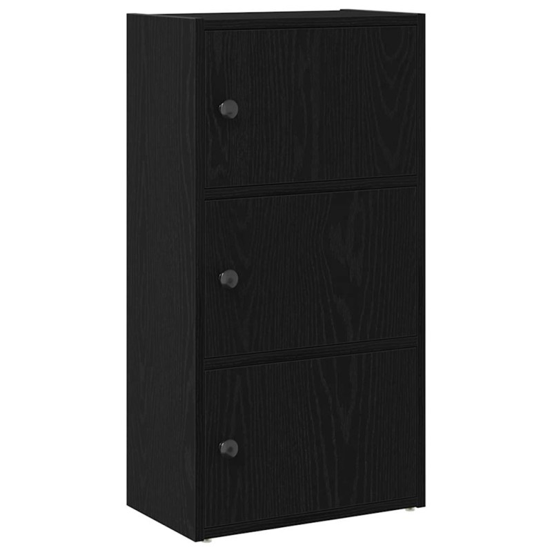 vidaXL Βιβλιοθήκη Μαύρη Δρυς 40x24x77 εκ. Κατασκευασμένο ξύλο