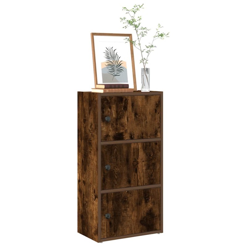 vidaXL Βιβλιοθήκη Καπνιστή Δρυς 40x24x77 εκ. από Επεξεργασμένο Ξύλο