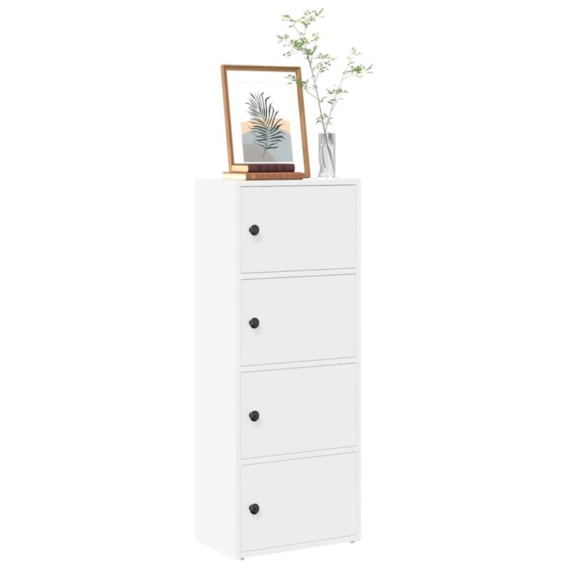 vidaXL Βιβλιοθήκη Λευκή 40x24x102 εκ. από Επεξεργασμένο Ξύλο