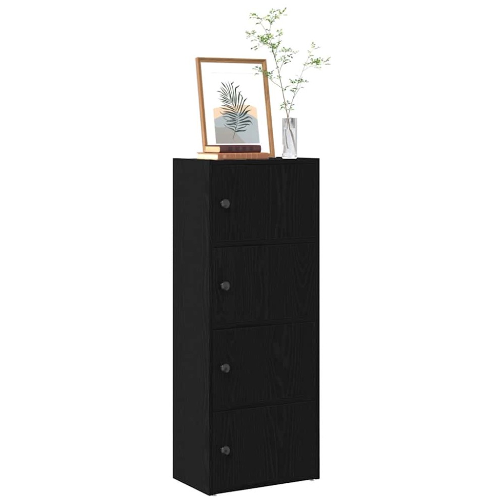 vidaXL Βιβλιοθήκη Μαύρη Δρυς 40x24x102 εκ. Κατασκευασμένο ξύλο