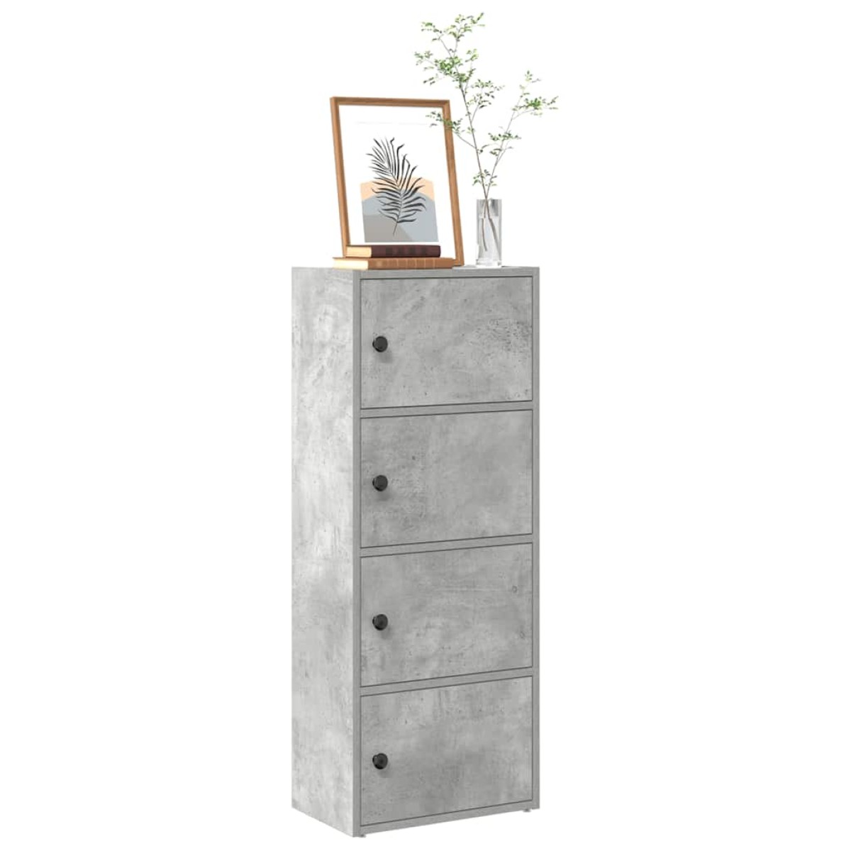 vidaXL Βιβλιοθήκη Γκρι Σκυροδέματος 40x24x102 εκ. Επεξεργ. Ξύλο