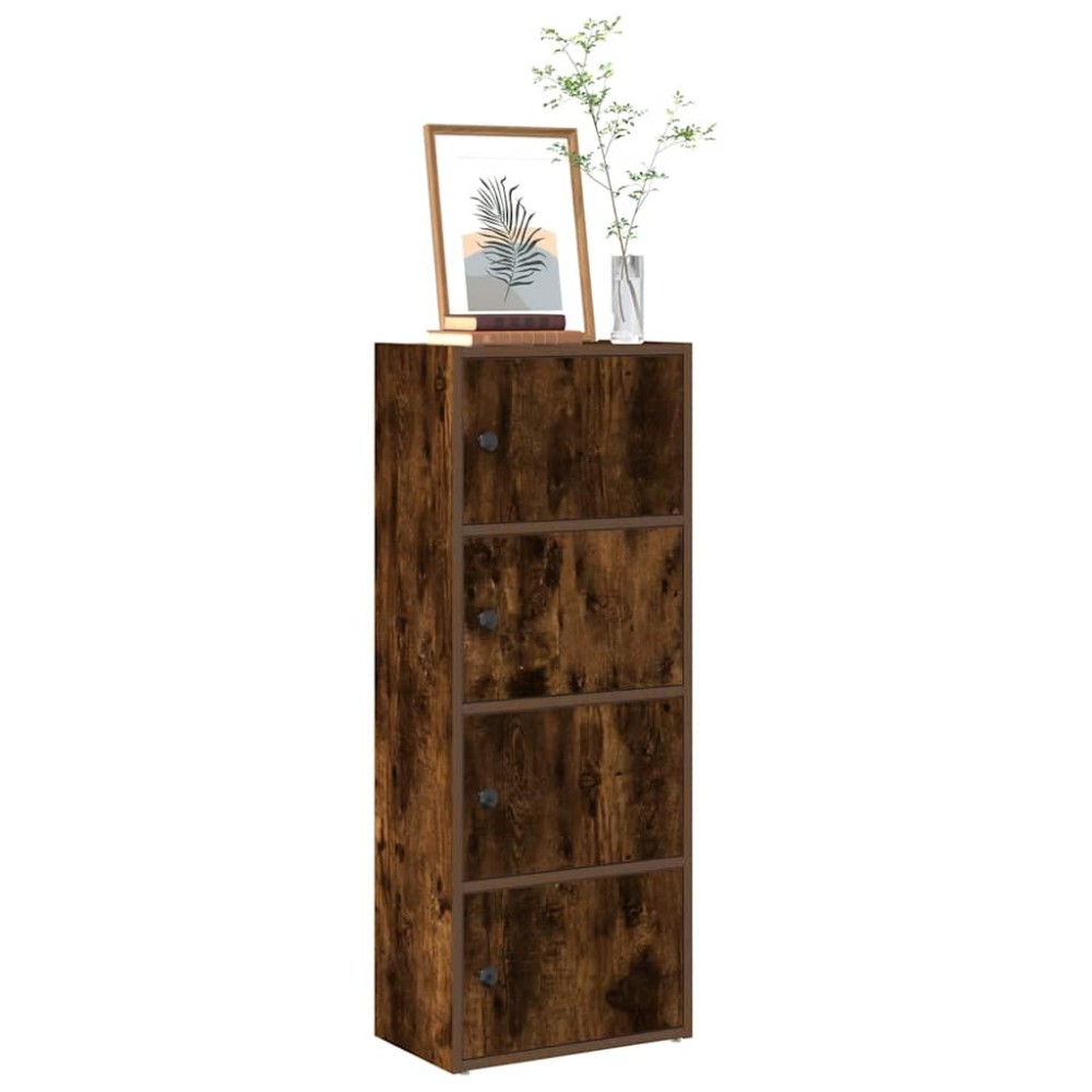 vidaXL Βιβλιοθήκη Καπνιστή Δρυς 40x24x102 εκ. από Επεξεργασμένο Ξύλο