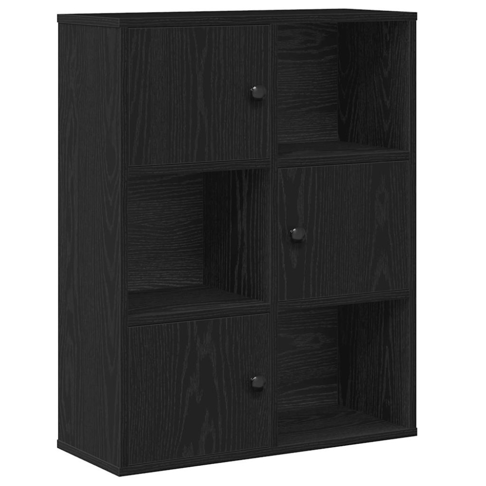 vidaXL Βιβλιοθήκη Μαύρη Δρυς 60x24x76,5 εκ. Κατασκευασμένο ξύλο