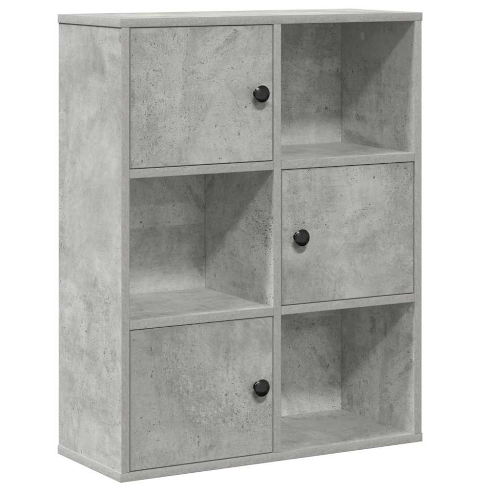 vidaXL Βιβλιοθήκη Γκρι Σκυροδέματος 60x24x76,5 εκ. Επεξεργ. Ξύλο