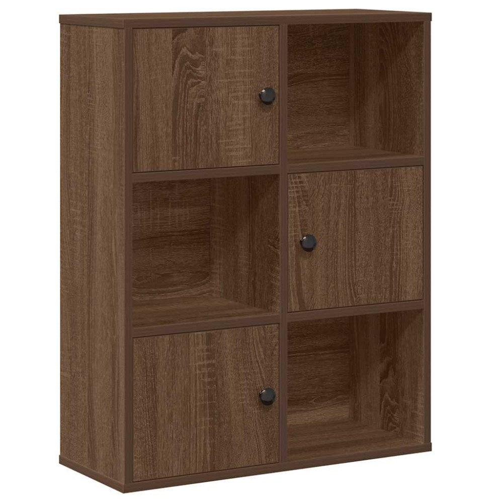 vidaXL Βιβλιοθήκη Καφέ Δρυς 60x24x76,5 εκ. από Επεξεργασμένο Ξύλο