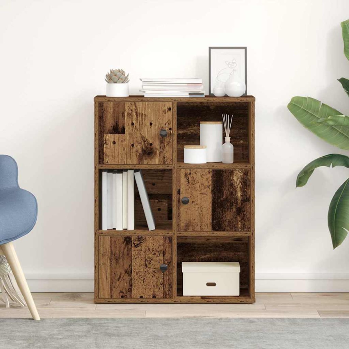 vidaXL Βιβλιοθήκη Όψη Παλαιού Ξύλου 60x24x76,5 εκ. Επεξεργασμένο Ξύλο