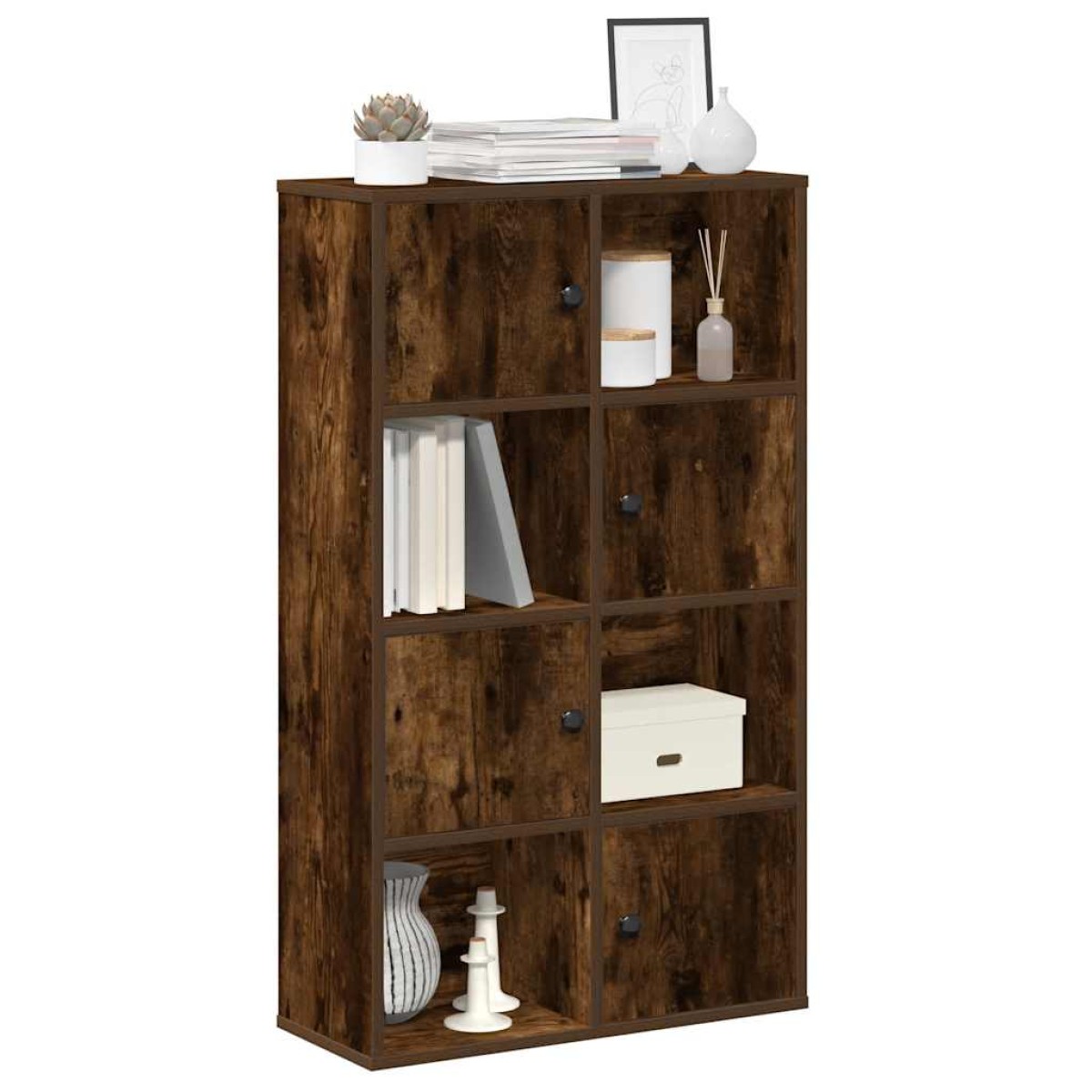 vidaXL Βιβλιοθήκη Καπνιστή Δρυς 60x24x101,5 εκ. από Επεξεργασμένο Ξύλο