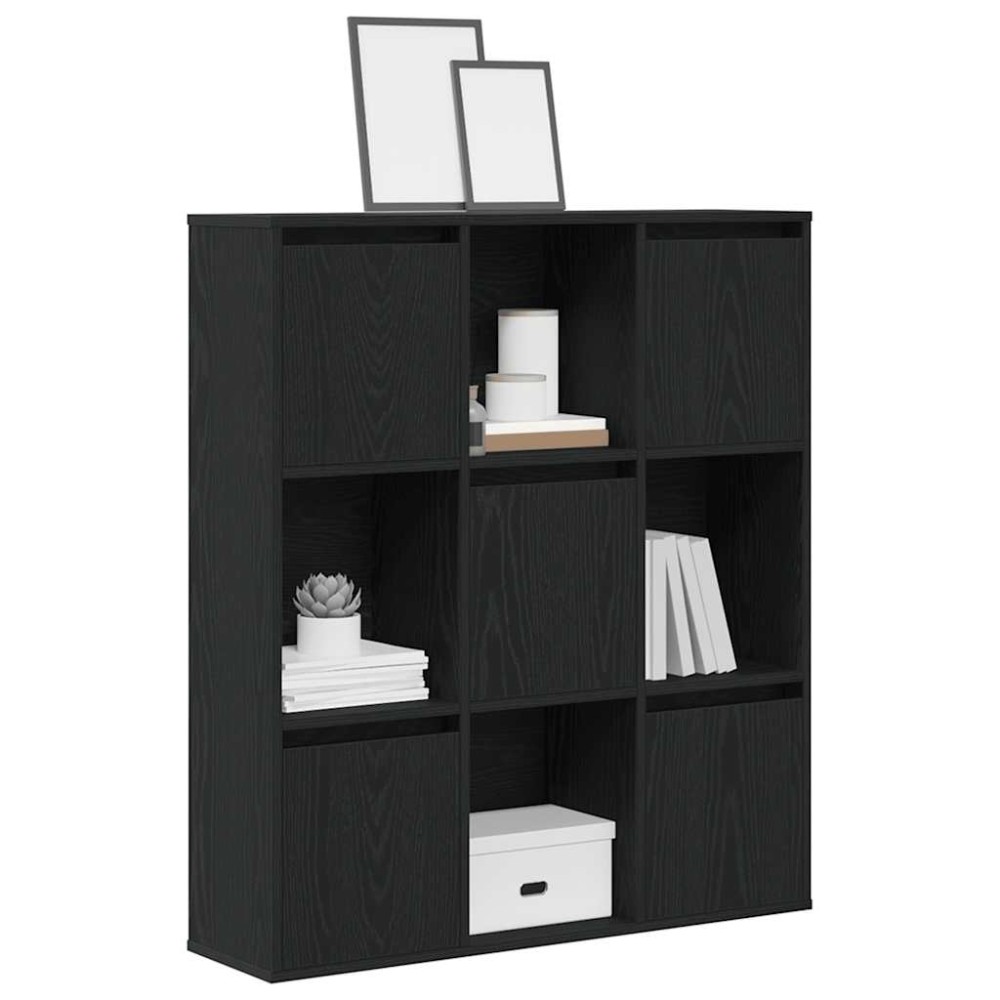 vidaXL Βιβλιοθήκη Μαύρη Δρυς 89x24x101,5 εκ. Κατασκευασμένο ξύλο