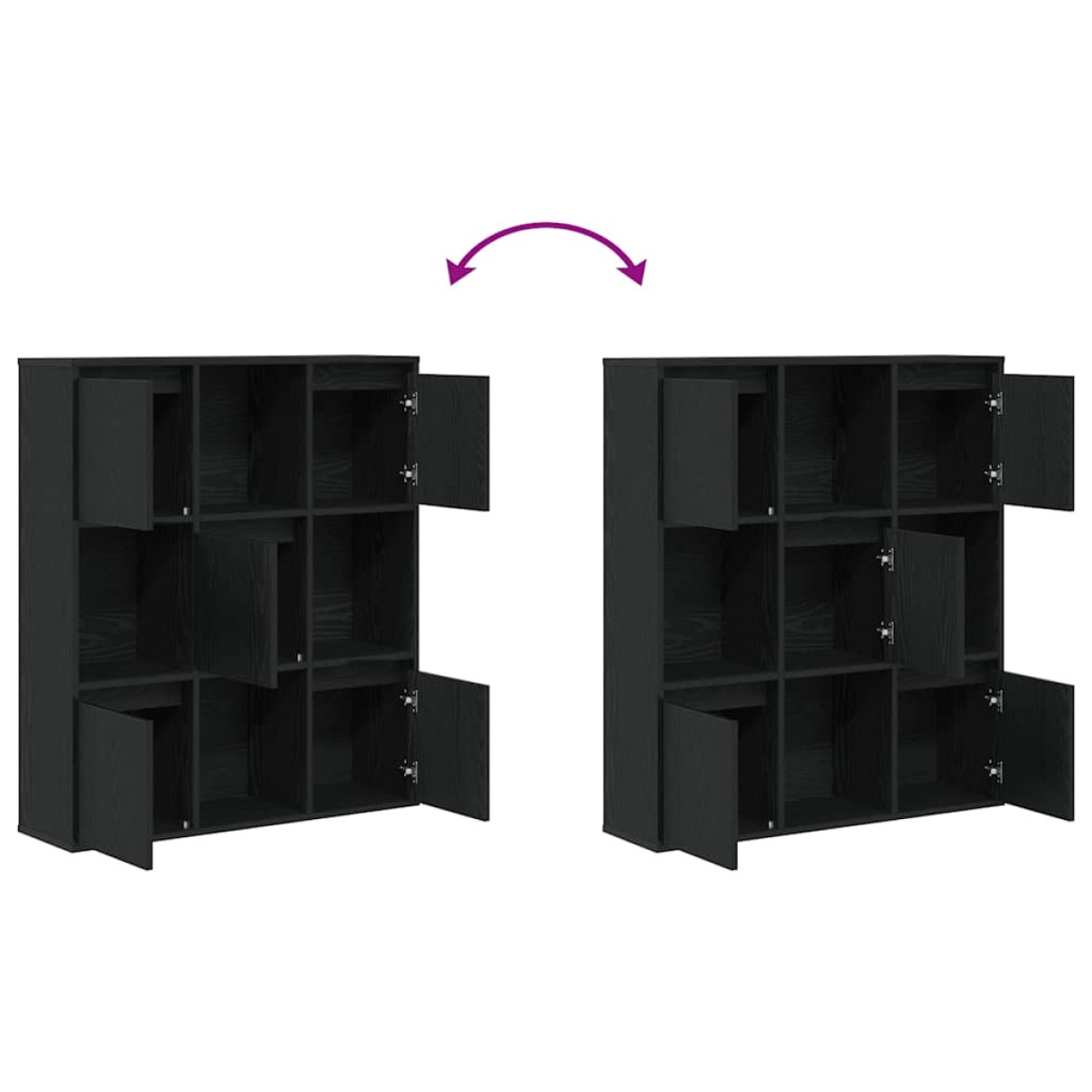 vidaXL Βιβλιοθήκη Μαύρη Δρυς 89x24x101,5 εκ. Κατασκευασμένο ξύλο