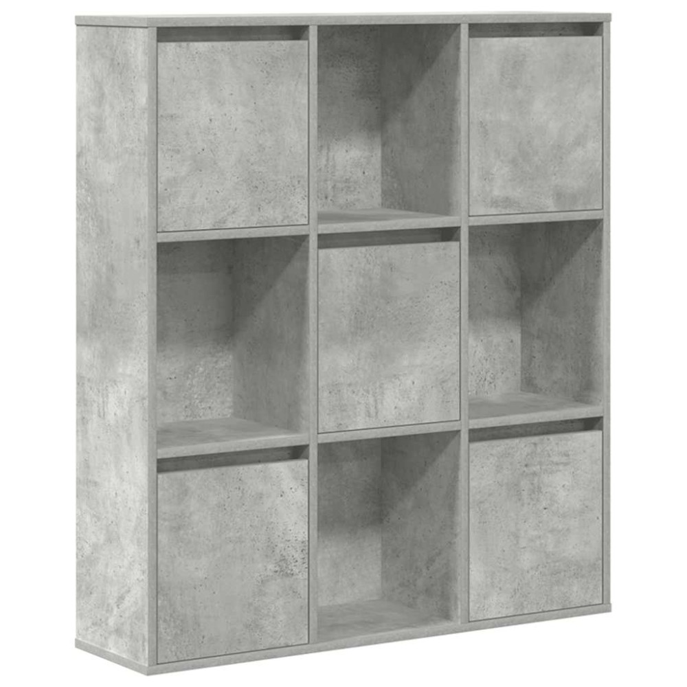 vidaXL Βιβλιοθήκη Γκρι Σκυροδέματος 89x24x101,5 εκ. Επεξεργ. Ξύλο