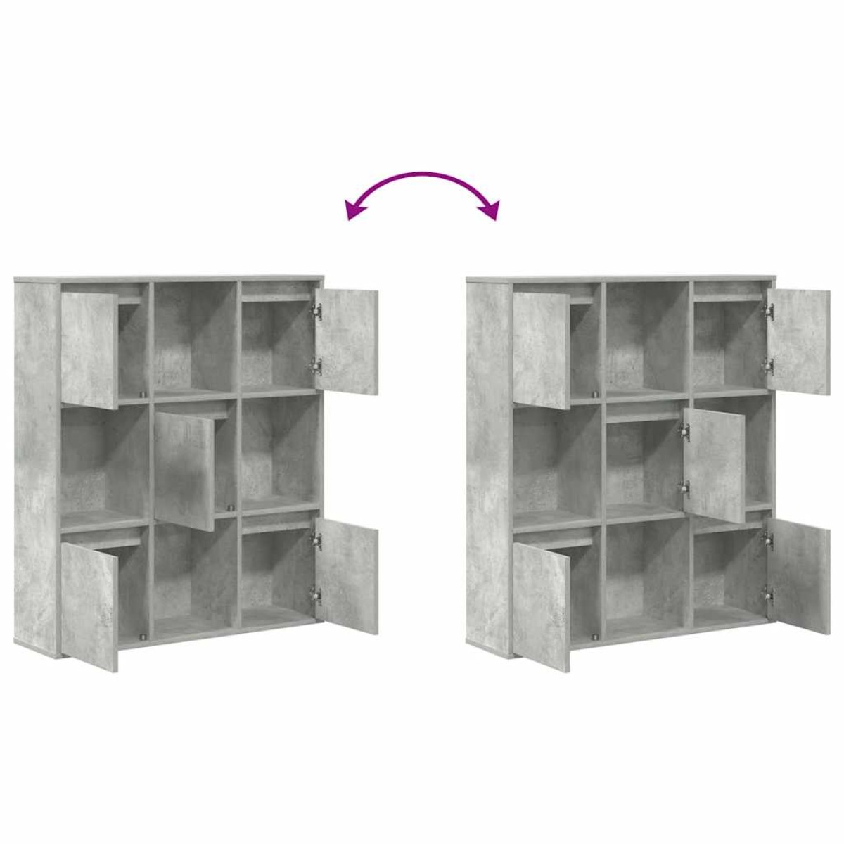 vidaXL Βιβλιοθήκη Γκρι Σκυροδέματος 89x24x101,5 εκ. Επεξεργ. Ξύλο