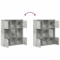 vidaXL Βιβλιοθήκη Γκρι Σκυροδέματος 89x24x101,5 εκ. Επεξεργ. Ξύλο
