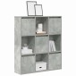 vidaXL Βιβλιοθήκη Γκρι Σκυροδέματος 89x24x101,5 εκ. Επεξεργ. Ξύλο