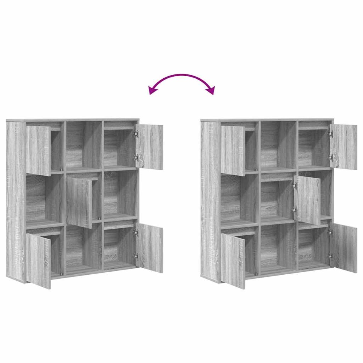 vidaXL Βιβλιοθήκη Γκρι Sonoma 89x24x101,5 εκ. από Επεξεργασμένο Ξύλο