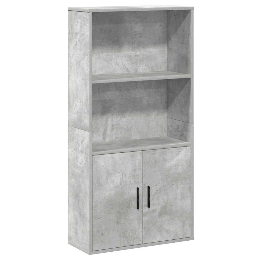vidaXL Βιβλιοθήκη Γκρι Σκυροδέματος 60x24x120 εκ. Επεξεργ. Ξύλο
