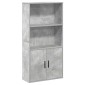 vidaXL Βιβλιοθήκη Γκρι Σκυροδέματος 60x24x120 εκ. Επεξεργ. Ξύλο