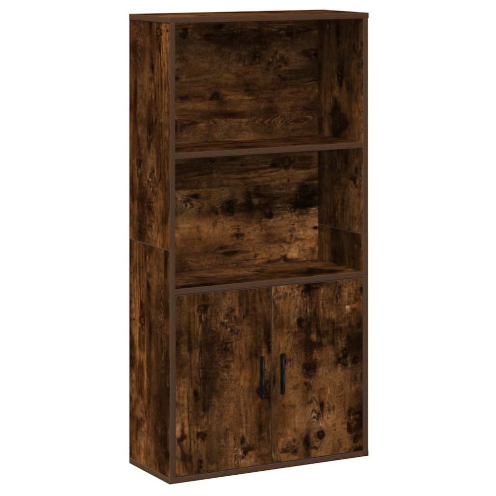 vidaXL Βιβλιοθήκη Καπνιστή Δρυς 60x24x120 εκ. από Επεξεργασμένο Ξύλο