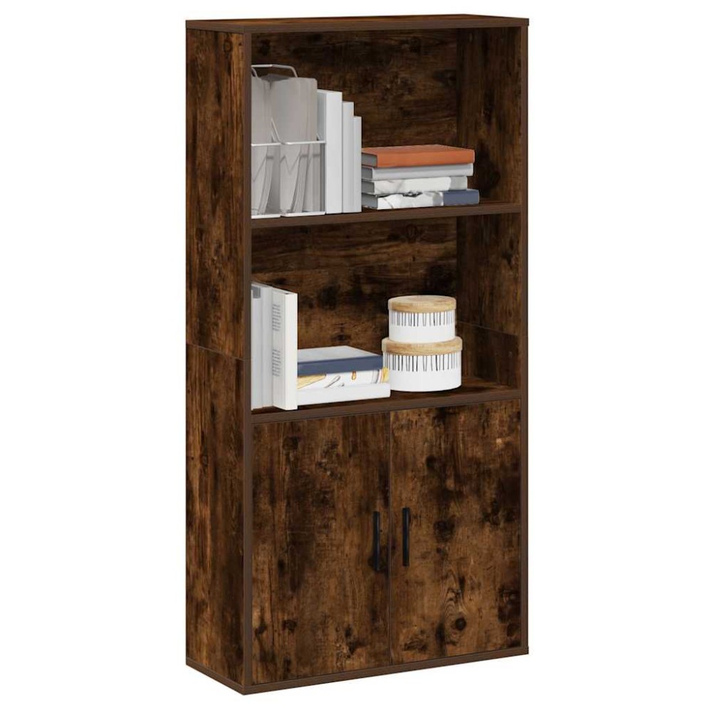 vidaXL Βιβλιοθήκη Καπνιστή Δρυς 60x24x120 εκ. από Επεξεργασμένο Ξύλο